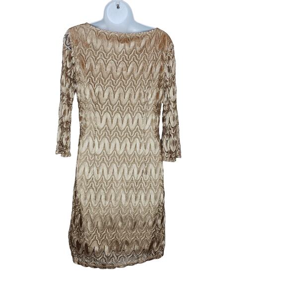 Hale Bob Gold Woven Knit Boatneck Dress NWOT - Picture 3 of 16